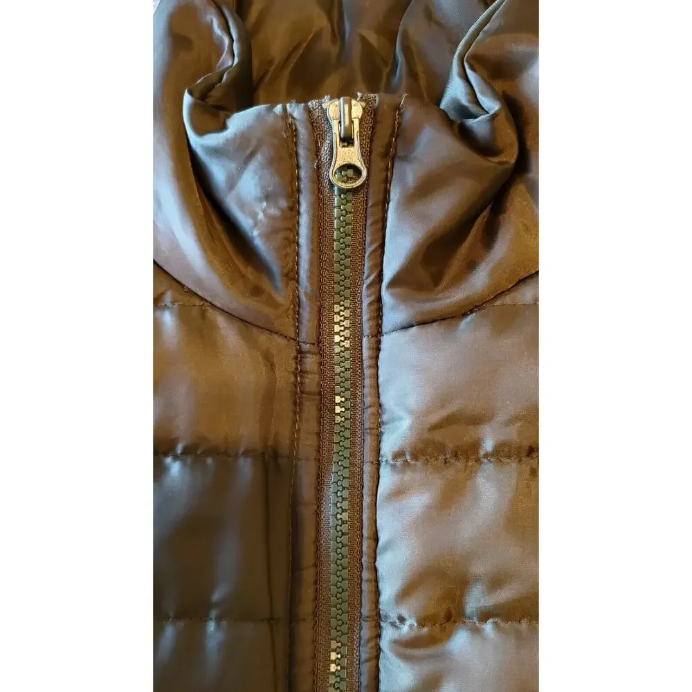 Say What ? Women's Size S / M Quilted Vest Olive Green Full Zip Pockets Bust 34